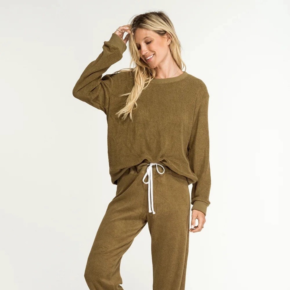 NIGHTCAP FREE PEOPLE “SHERPA” COZY SWEATSHIRT LOUNGEWEAR TRAVEL ACTIVE TOP M - Picture 3 of 8